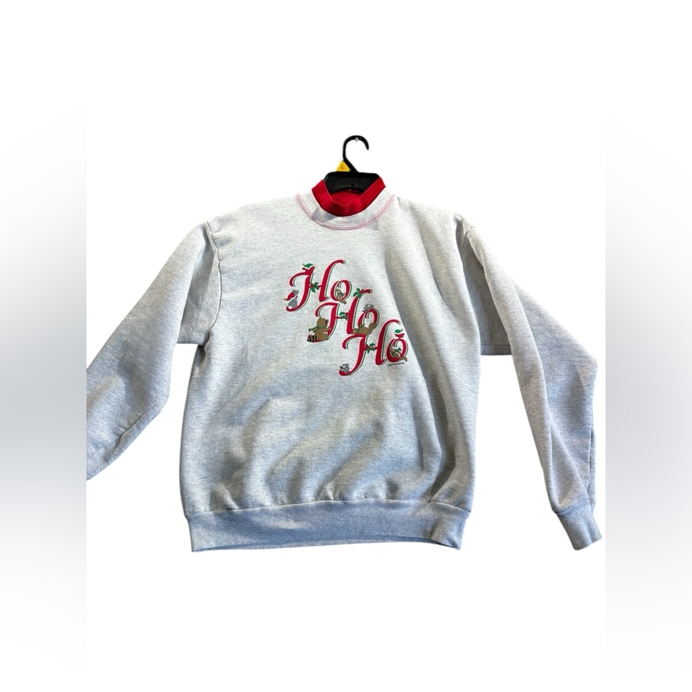 M&C SPORTSWEAR CHRISTMAS WOMAN SWEATSHIRT DOUBLE COLLAR SZ LARGE